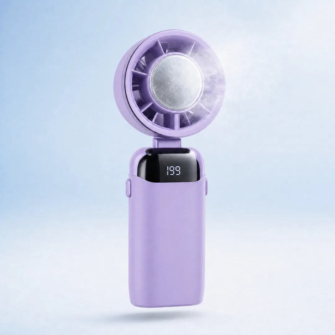 Frosty handheld cooling fan in Lavender Purple