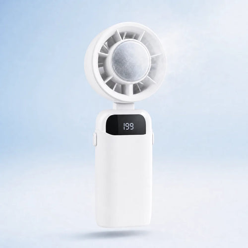 Frosty handheld cooling fan in Snow White